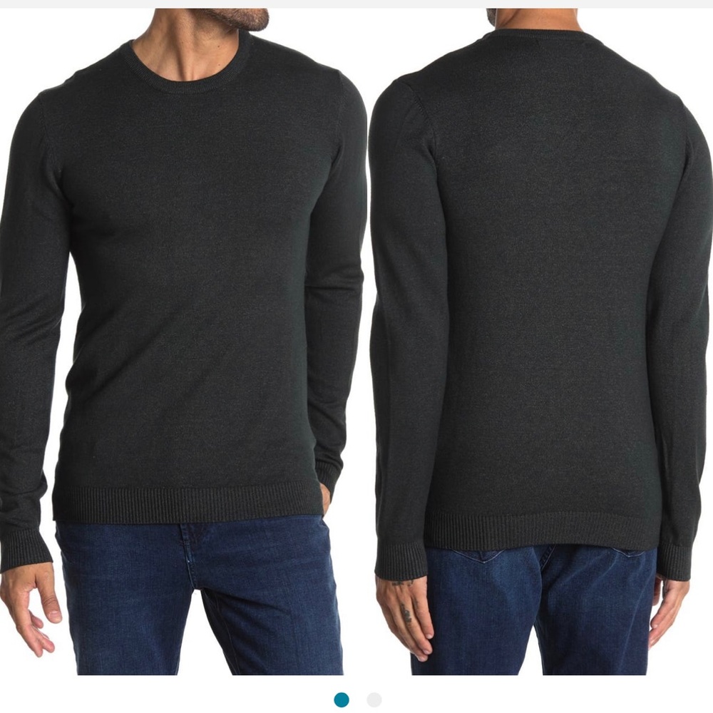 💫NWT Mens crew neck sweater charcoal grey, LG💫